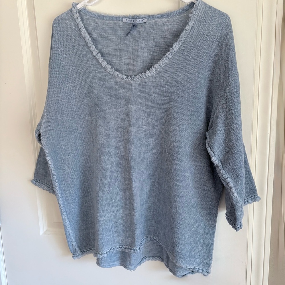 Tempo Paris soft Blue Lagenlook Top